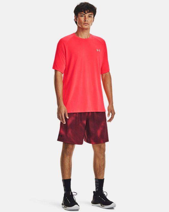 Men's UA Tech™ Reflective Short Sleeve in Red image number 2